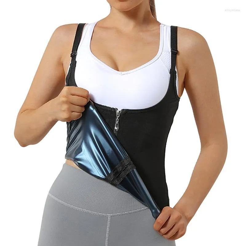 Femmes Shapers Jodimitty Femmes Sauna Shaper Gilet Thermo Sweat Shapewear Débardeur Minceur Taille Formateur Corset Gym Workout Zipper Shirt