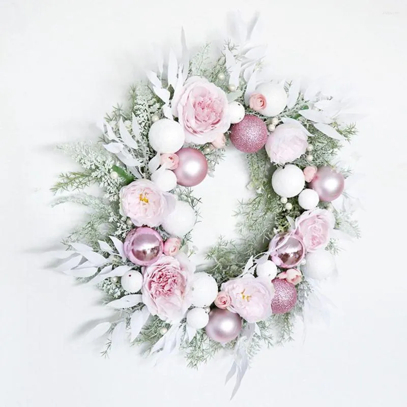 Decoratieve bloemen kerstkrans roze bal thema bruiloft decoratie thuisdeur el raam muur slingers ornament cadeau