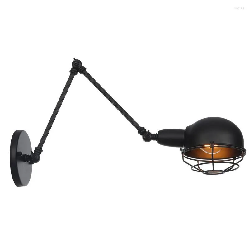 Duvar lambası Balck Demir Rocker Loft Lights Fikstür Banyo Dekor Wandlamp Led Endüstriyel Vintage Aplike Murale Murale Luminaire