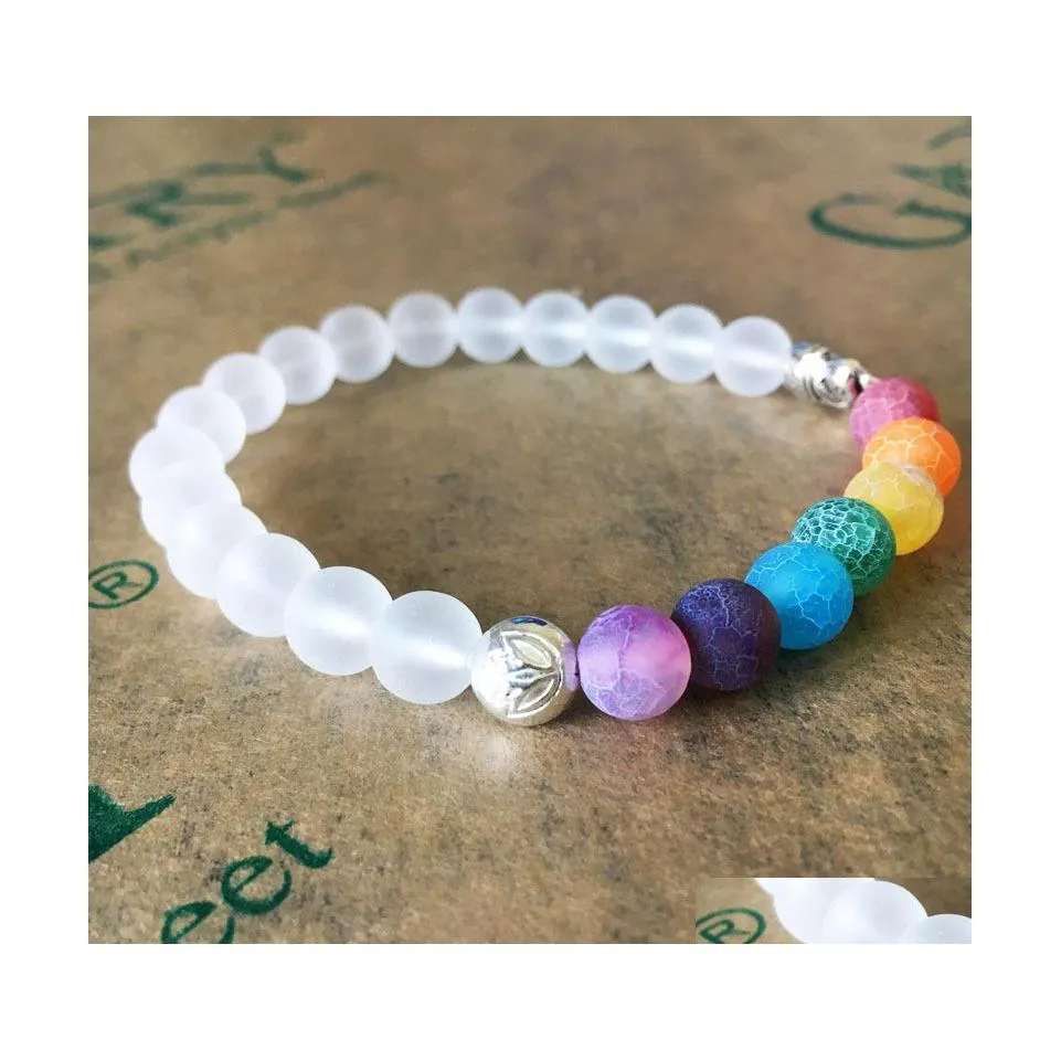 Beaded Strands 7 Chakra Elephant Charm Beaded Armband Mala Bead Yoga Energy Jewelry for Men Women 218 R2 Drop Delivery Armband DHHG8