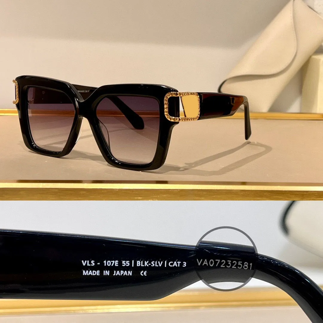 Damen-Sonnenbrille für Damen und Herren, Sonnenbrille im modischen Herren-Stil, schützt die Augen, UV400-Linse, mit zufälliger Box und Etui 107A