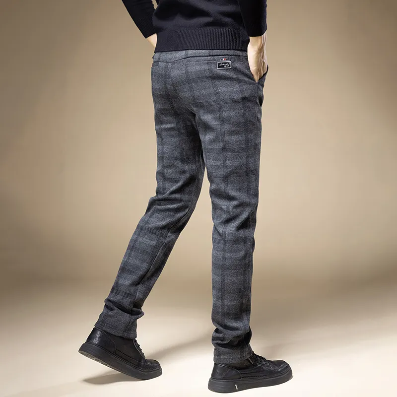 slim fit dress slacks Wessi Mens Grey Plaid Slim Fit Dress Pants