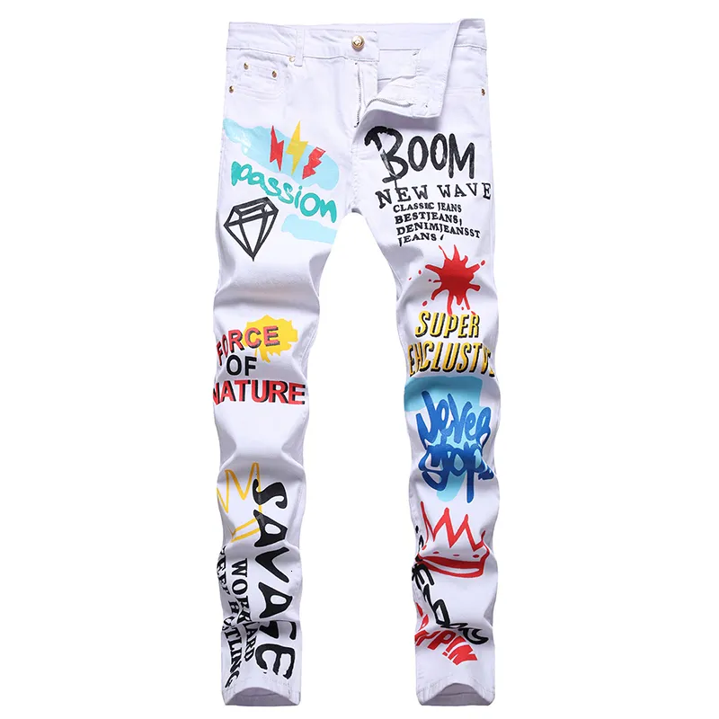 Y2K Jeans: Mens Slim Straight Stretch Denim Pants With