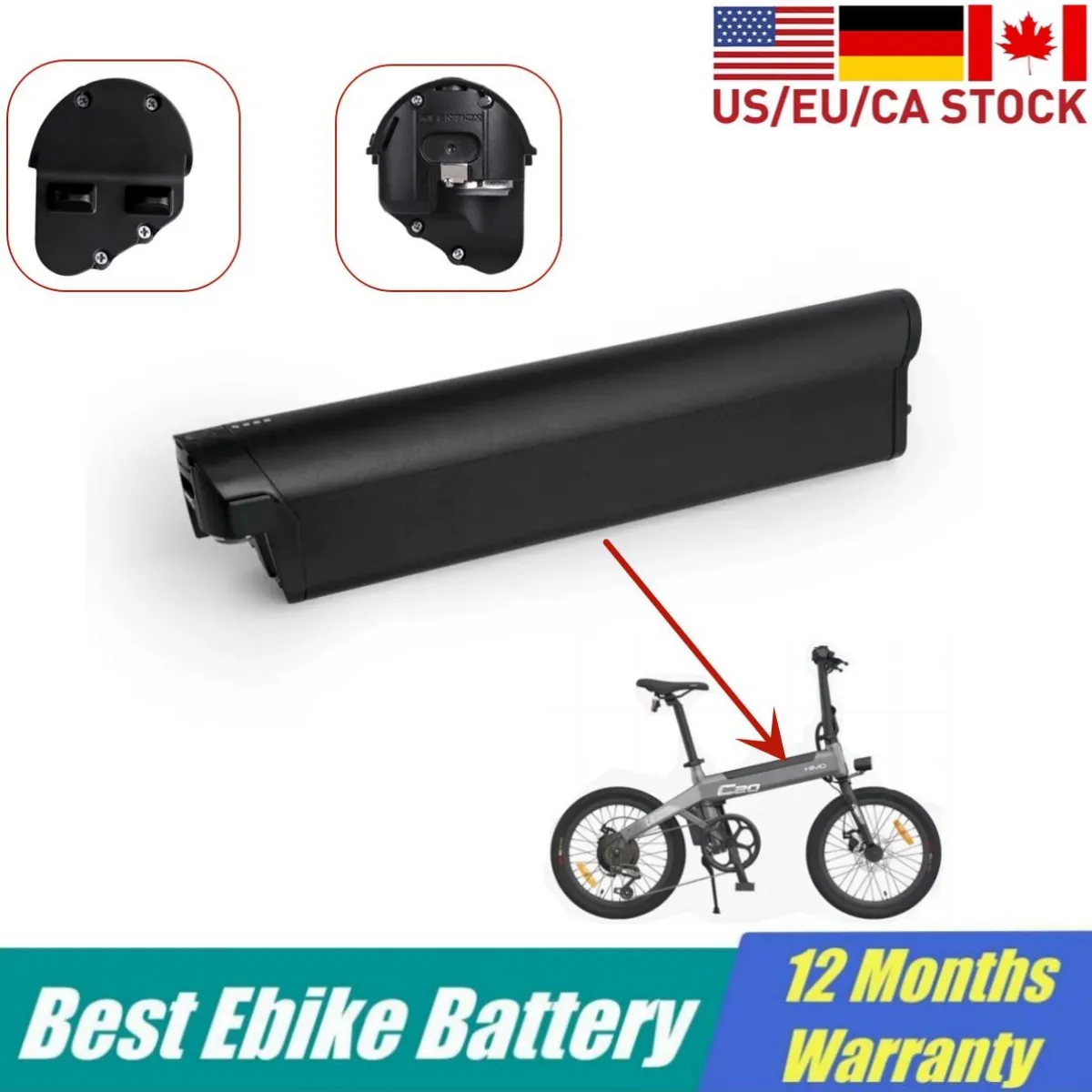 Bateria de bicicleta Eel E de Reenção de 36V para Ride1Up Core 5 Substituição Ebike Bateria 48V 11,6 14AH 350W 500W 750W Bateria de bicicleta elétrica