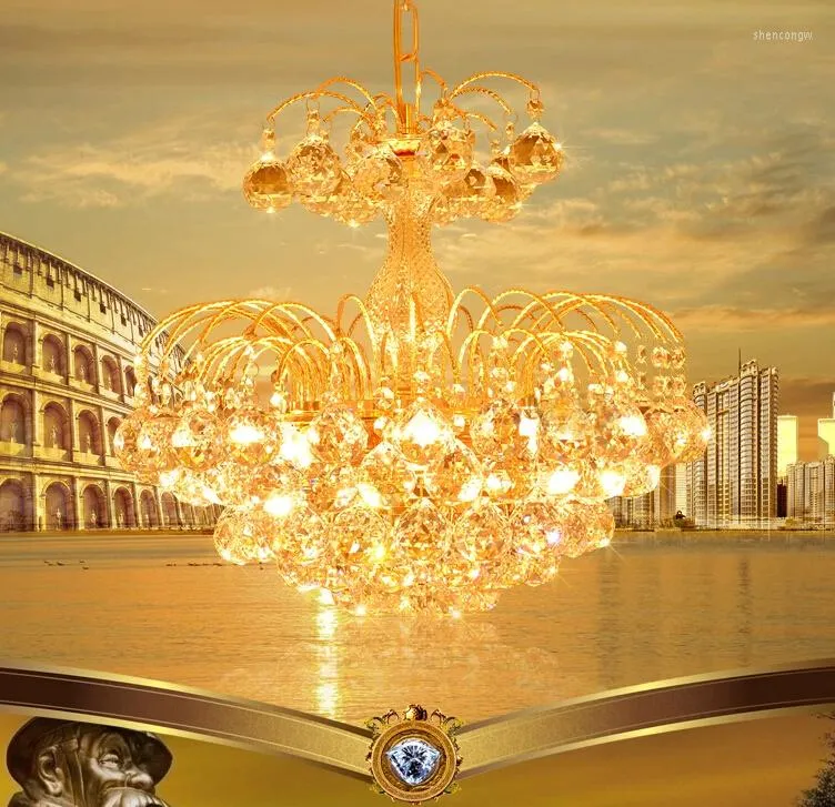 Chandeliers Luxury Kronleuchter LED Chandelier Crystal Golden Modern E14 Ceiling Fixture Lights Home El Deco