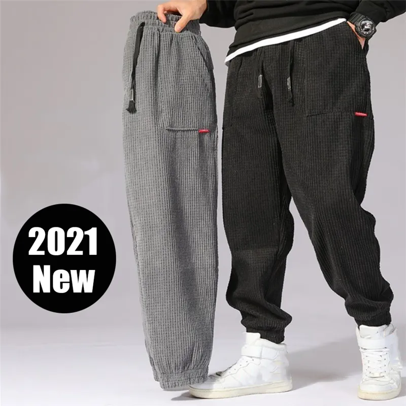 Men's Pants Spring Men Trousers Elastic Waist Corduroy Pants Fashion Streetwear Outdoor Male Jogging Pants Pantalones Para Hombres 230131