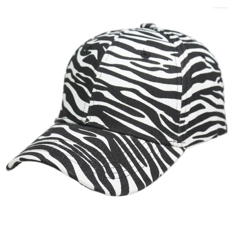 Ball Caps Women's Fashion Printed Striped Zebra Baseball Cap Men's Casual Adjustable Dad Hat Novelty Style Orange Blue White