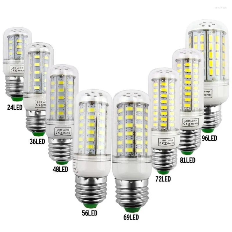 LAMP E14 CORN BULB LAMPADA 24 36 48 56 69LED CANDELIER CANDLE LIGHT SMD5730 220V 240V för heminredning