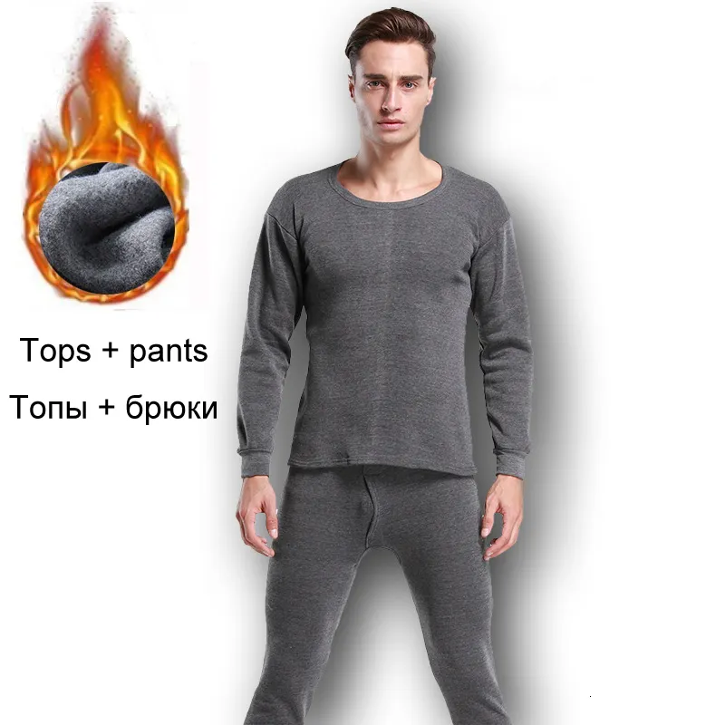 Thermische ondergoedsets voor heren voor winterhermoslang Long Johns kleding Dikke kleding Ropa Termica Fleece 230131