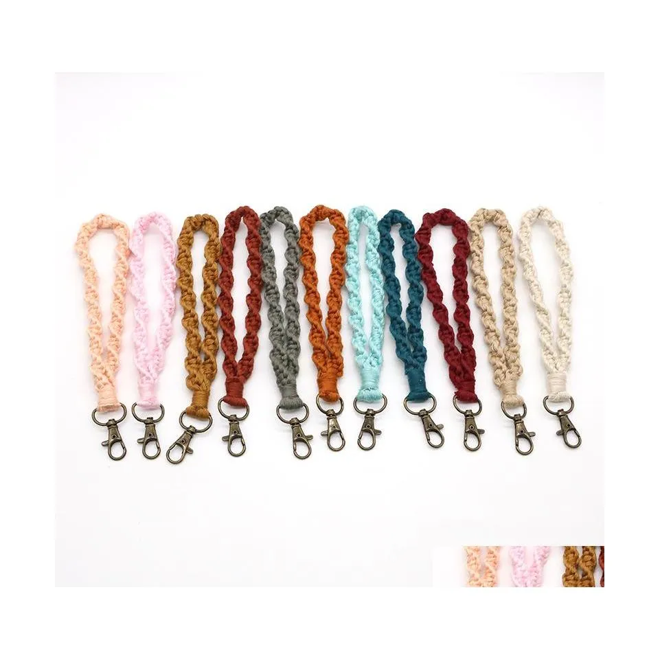 Keychains Lanyards Boho Handmade Woven Charm 디자이너 가방 액세서리 키 링 체인 작은 키링 드롭 배달 패션 OTV3N