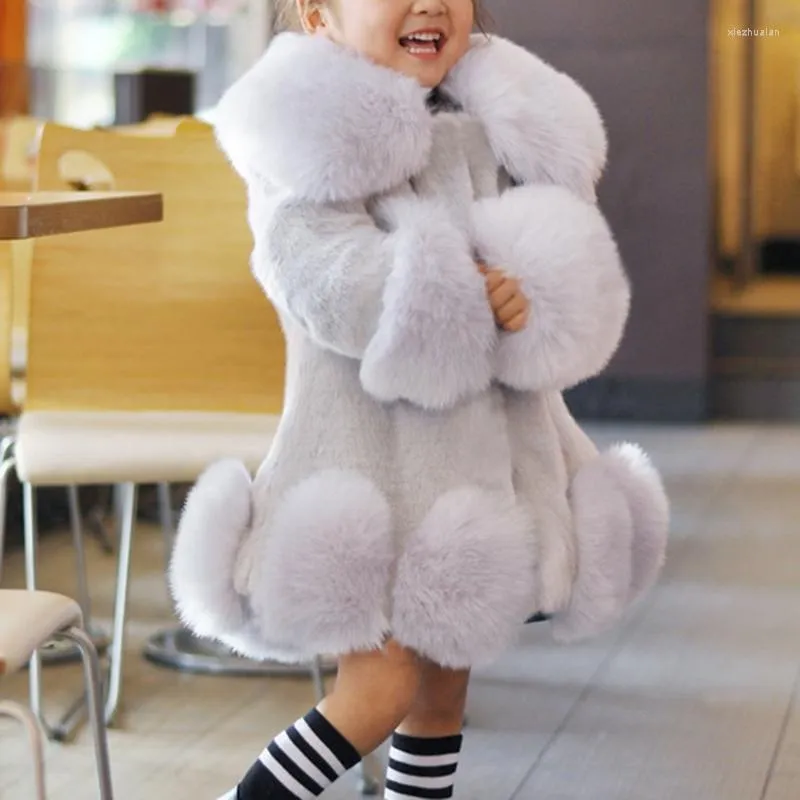 Jackets Baby Girl Winter Jacket Faux Fur Dik Dikke baby Toddler Tiener Warm Kerstmas Prinses Outkar Sneeuwkleding 1-14