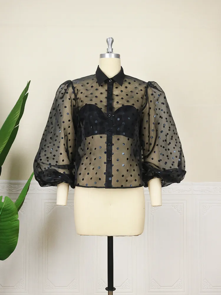 sheer spotty top