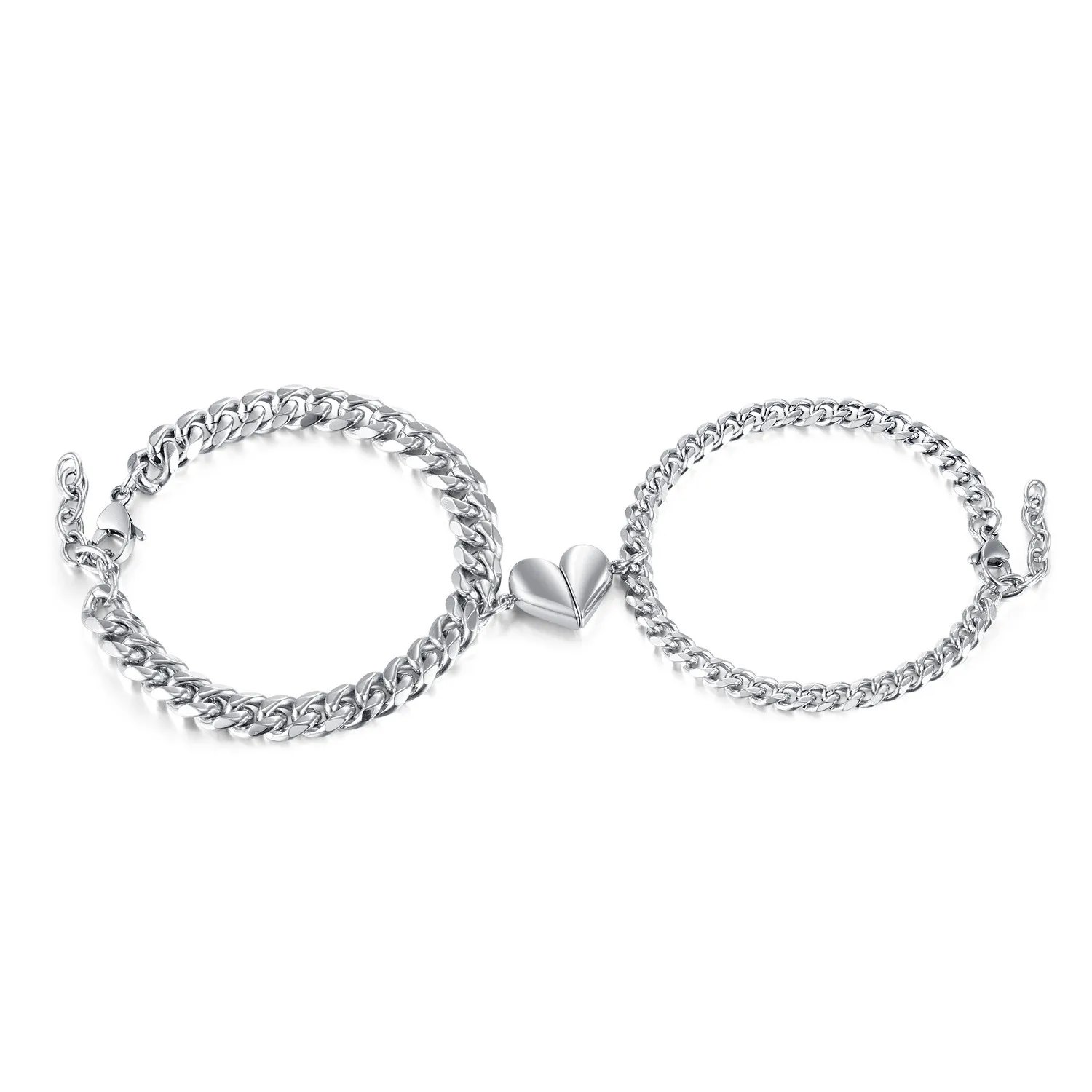Paar Paar Armband Kette Mode einfache Liebe Herz Magnet Charme Armbänder für Frauen Herren Valentinstag Geschenk