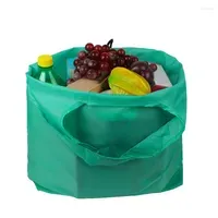 Storage Bags Reusable Eco-Friendly Folding Shopping Bag Portable Shoulder Handbag For Travel Grocery Fashion Pocket Tote