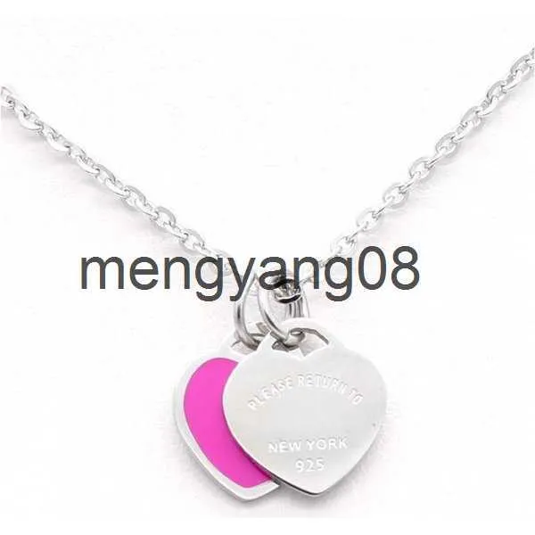 Pendant Necklaces Pendant Neckalce Design New Brand Heart Love Necklace For Women Stainless Steel Accessories Zircon Green Pink Women Jewelry Gift4