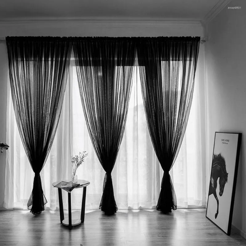Rideau Design géométrique blanc voilages Tulle fenêtre pour salon chambre Voile café diamant # M