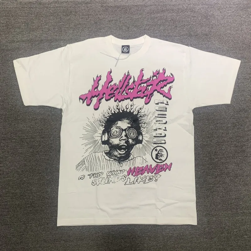 Hellstar Studios Sounds Like Heaven Tee Trendy Hip-Hop T-shirts à manches courtes Unisexe Tops en coton Homme Vintage T-shirts Summer Loose Tee Femmes Tenues surdimensionnées