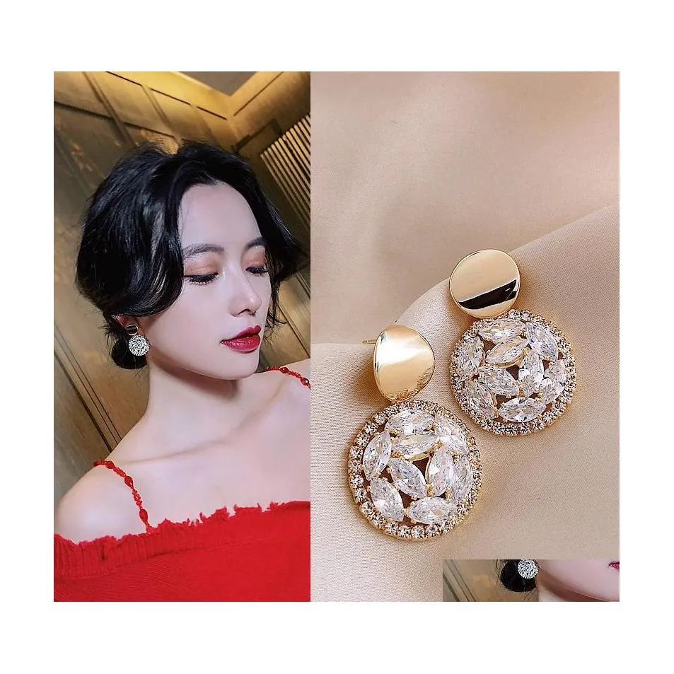 Araña colgante 2021 Est moda coreana exquisita estrella Luna pendientes largos de borla para mujeres temperamento colgante de cristal joyería Dr Dhkd7