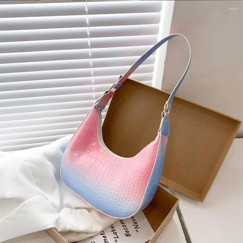 Evening Bags Handle Bag Women Retro Handbag PU Leather Shoulder Totes Underarm Panelled Top Female Small Subaxillary Clutch