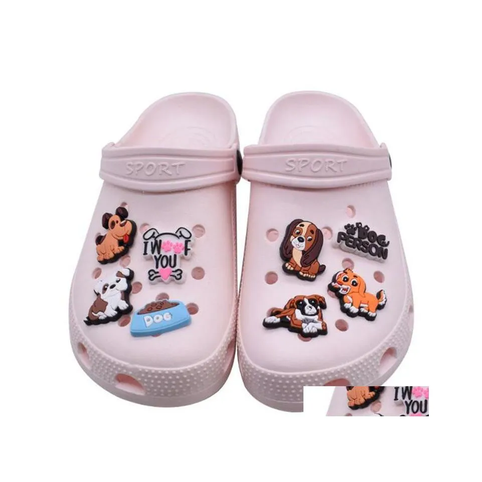 Pièces de chaussures Accessoires Cartoon Animal Part Pvc Croc Charms Fashion Shoecharms Buckle Clog Flower Drop Delivery Shoes Dhu2E