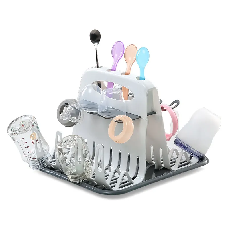 Other Baby Feeding Portable Cleaning Dryer Baby Milk Bottle Drying Rack Bottle Dryer Holder for Feeding Bottles Accessories Drain Tray Water Cup 230130