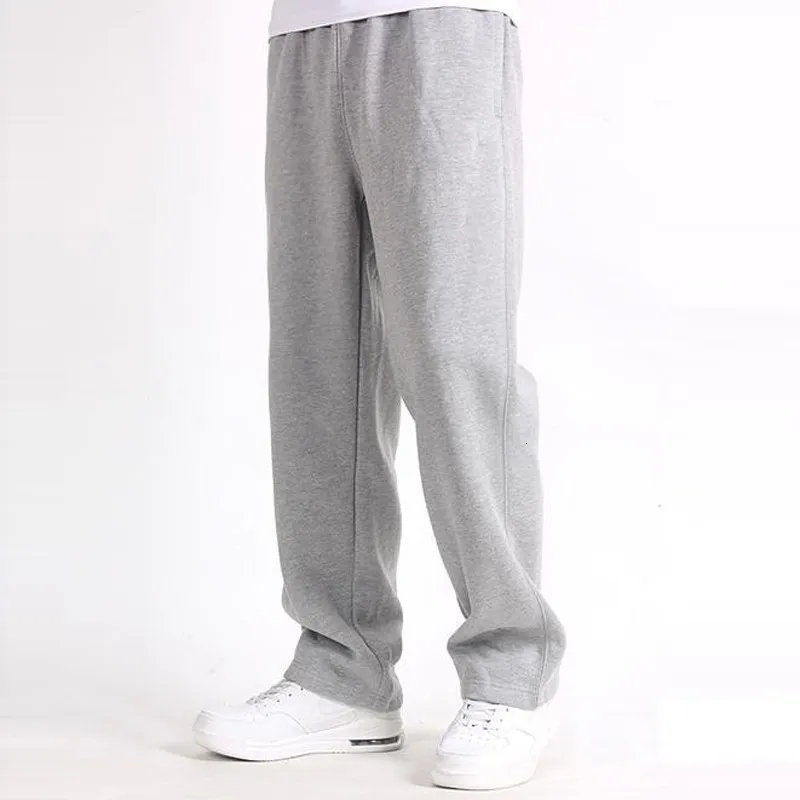 Mens Pants Spring Men Plus Solid Baggy Loose Elastic Cotton Sweatpants Casual Autumn Straight Trousers