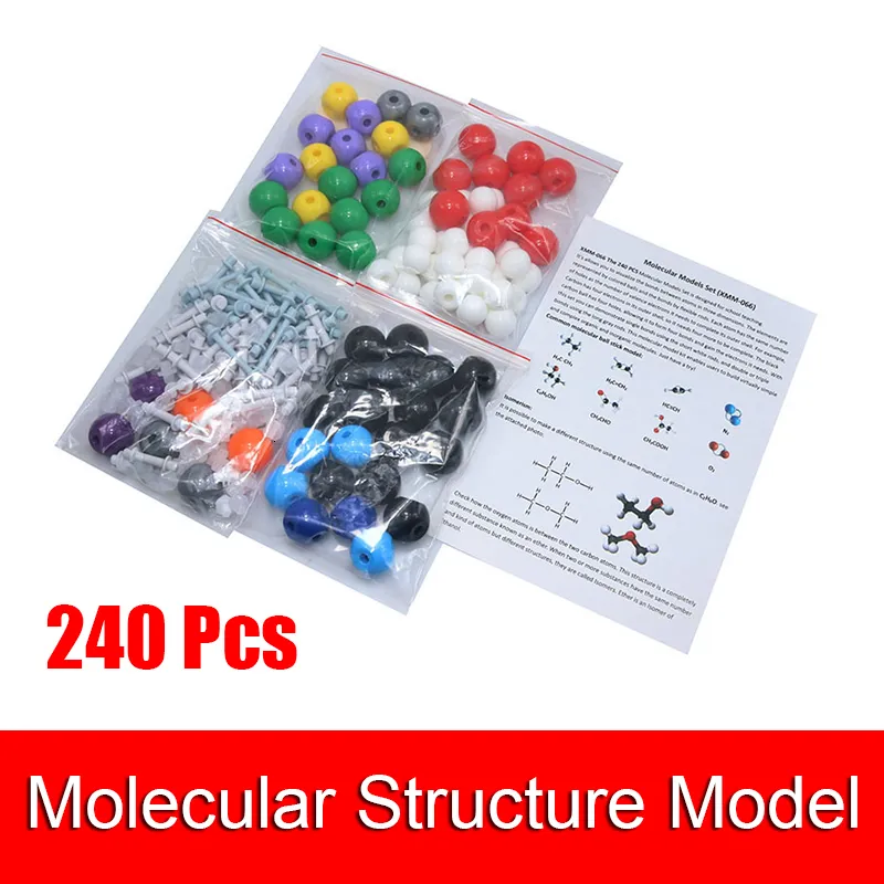 Autres composants électroniques Ensemble chimique Modèle Kit de structure moléculaire et chimie organique Atom Bonds Laboratoire Chemicals Classroom 240 Pcs 230130