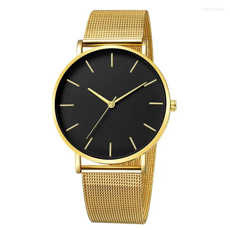 Armbandsur 2023 Fashion Simple Watches Women Gold Mesh Band Quartz Watch Dames Horloges Vrouwen Montre Femme