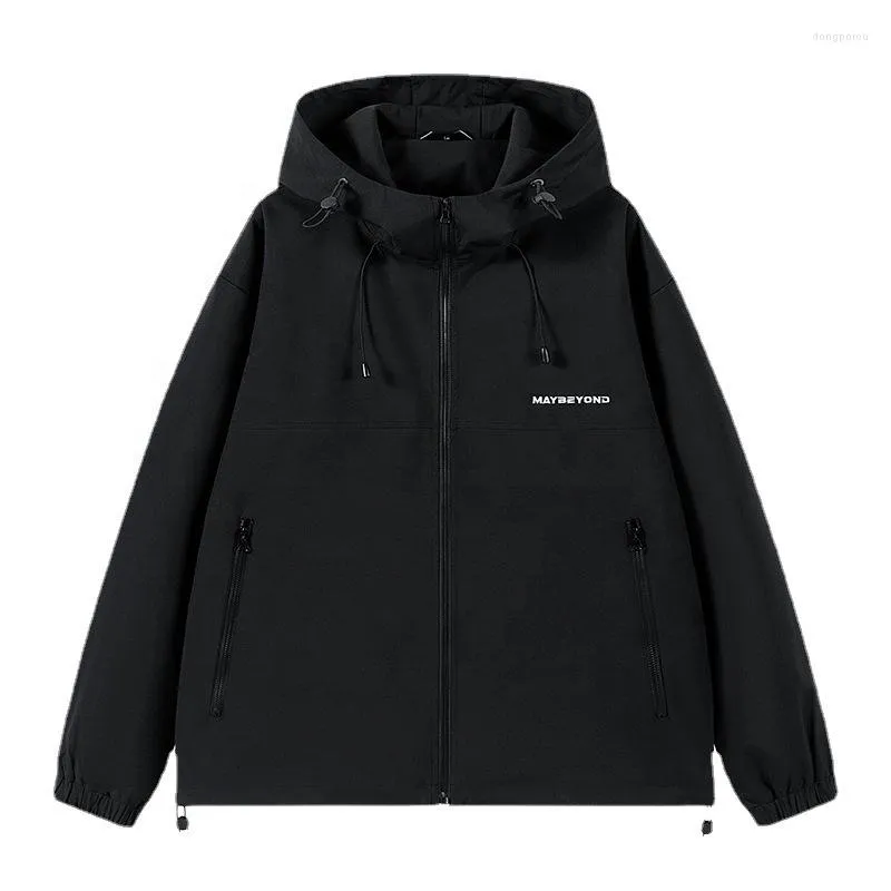 Men's Trench Coats Hooded Jacket Outdoor Sports American Casual Mountaineering Warm Zipper