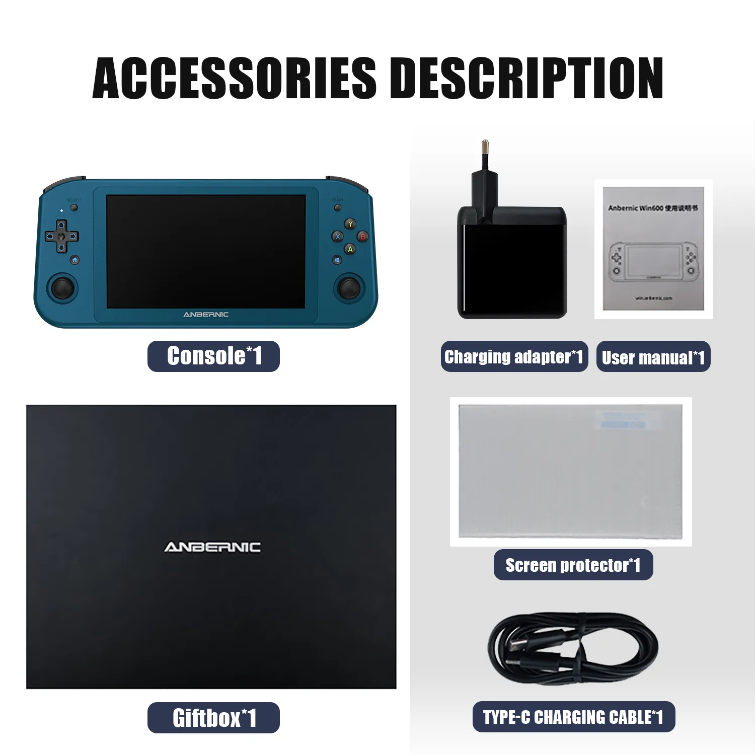 ANBERNIC Win600 Portable 2 player games with 5.94 Inch IPS