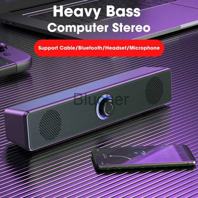 Universal - Haut-parleur Bluetooth Super Bass avec subwoofer haut-parleurs  sans fil pour ordinateur portable portable Stéréo Soundbar Home TV HiFi  Boombox