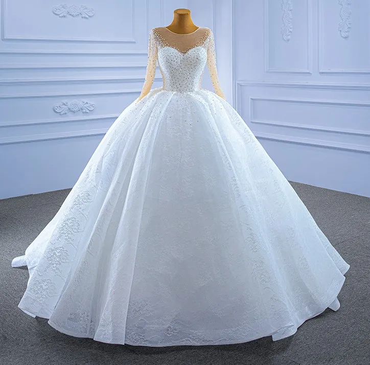Princesa Vestido De Novia Sweetheart Sleages Pearls Pearls Lace