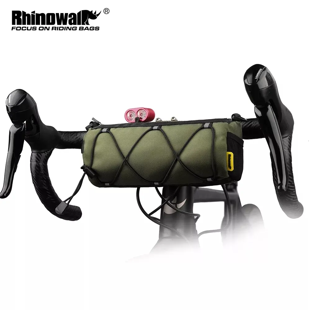 Torby zewnętrzne torba rowerowa Rhinowalk Portable kierownicę wieloma celami dużych pojemności plecak MTB RAME RAME RURE ELASTIC BAMED 230801