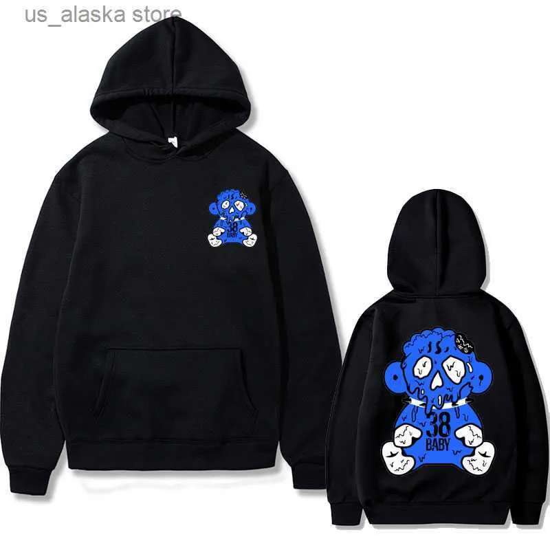 Herrtröjor tröjor sångare Youngboy bröt aldrig igen Ice Monkey Gear 38 Baby Merch Double Sided Print Hoodie Men Women Fleece Cotton Hoodies T230731