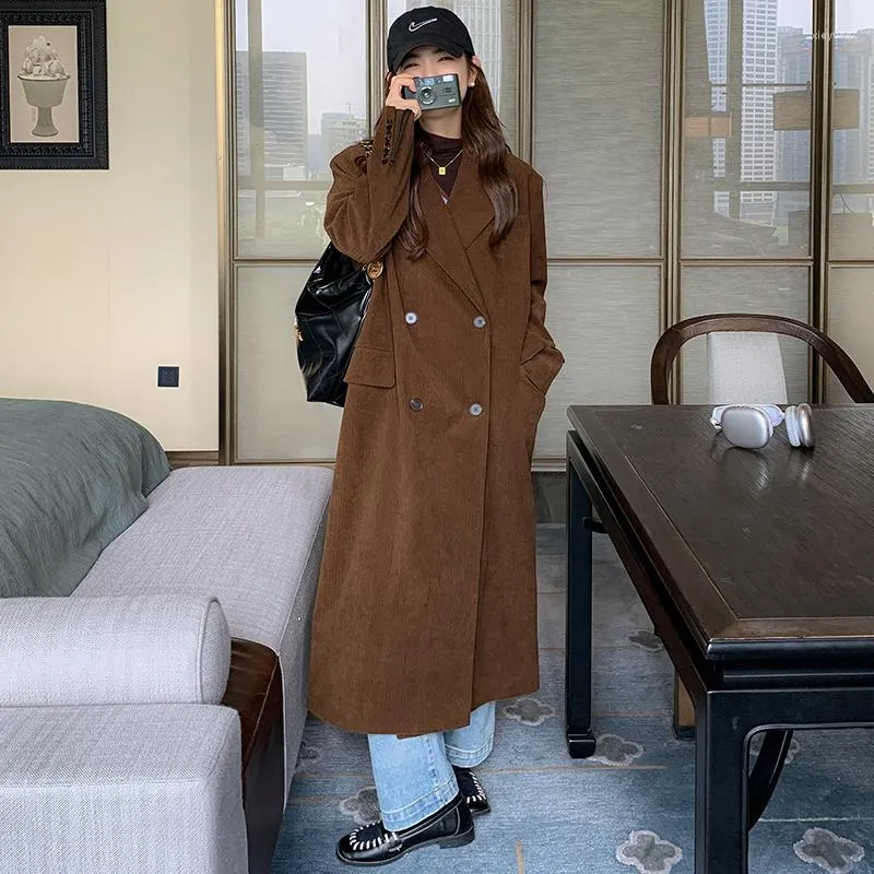 Женские траншеи Coats Caramel Versturoy Long Hot Spring Adumn Women Wintage Elegant Deal Corean Double Breed Supt Buptbread