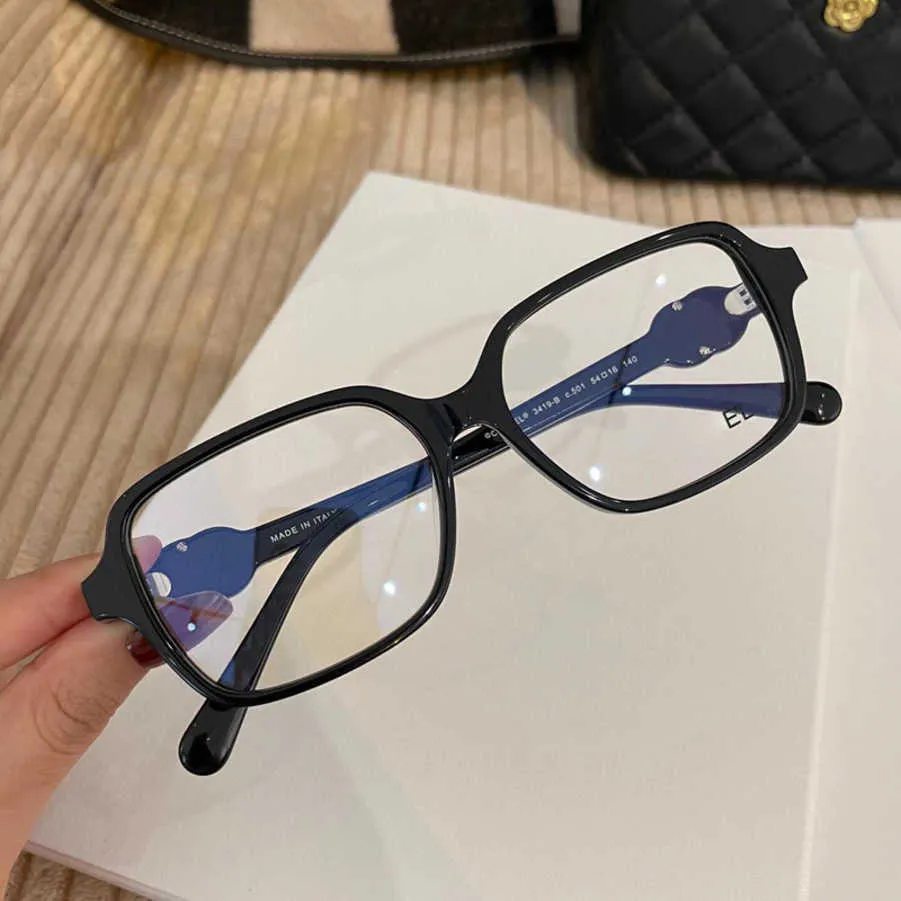 2023 Neue Luxus-Designer-Sonnenbrille im gleichen Stil, schwarz, schlicht, kann mit Grad-Myopie-Brillengestell für Damen CH3419 übereinstimmen