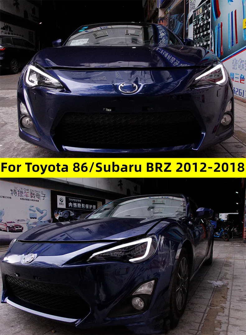 ل Toyota GT86 20 12-20 18 تم تعديل مجموعة المصابيح الأمامية مع LED دفق دفق الإشارة Subaru لمصباح Brz Xenon