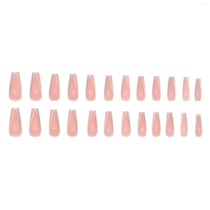 Linha de unhas falsas decoração estilo francês longo inofensivo e borda lisa falsa para mulheres meninas salão de beleza