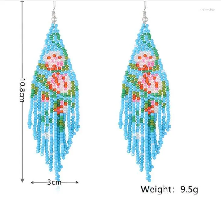 Dangle Earrings Beaded Seed Bead Bohemian Flower Styles