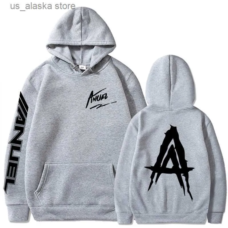 Men's Hoodies Sweatshirts Unisex trend new Anuel AA pattern printed hoodie Sweatshirt Couple Real Hasta La Muerte street hip-hop hot selling sports hoodie T230731