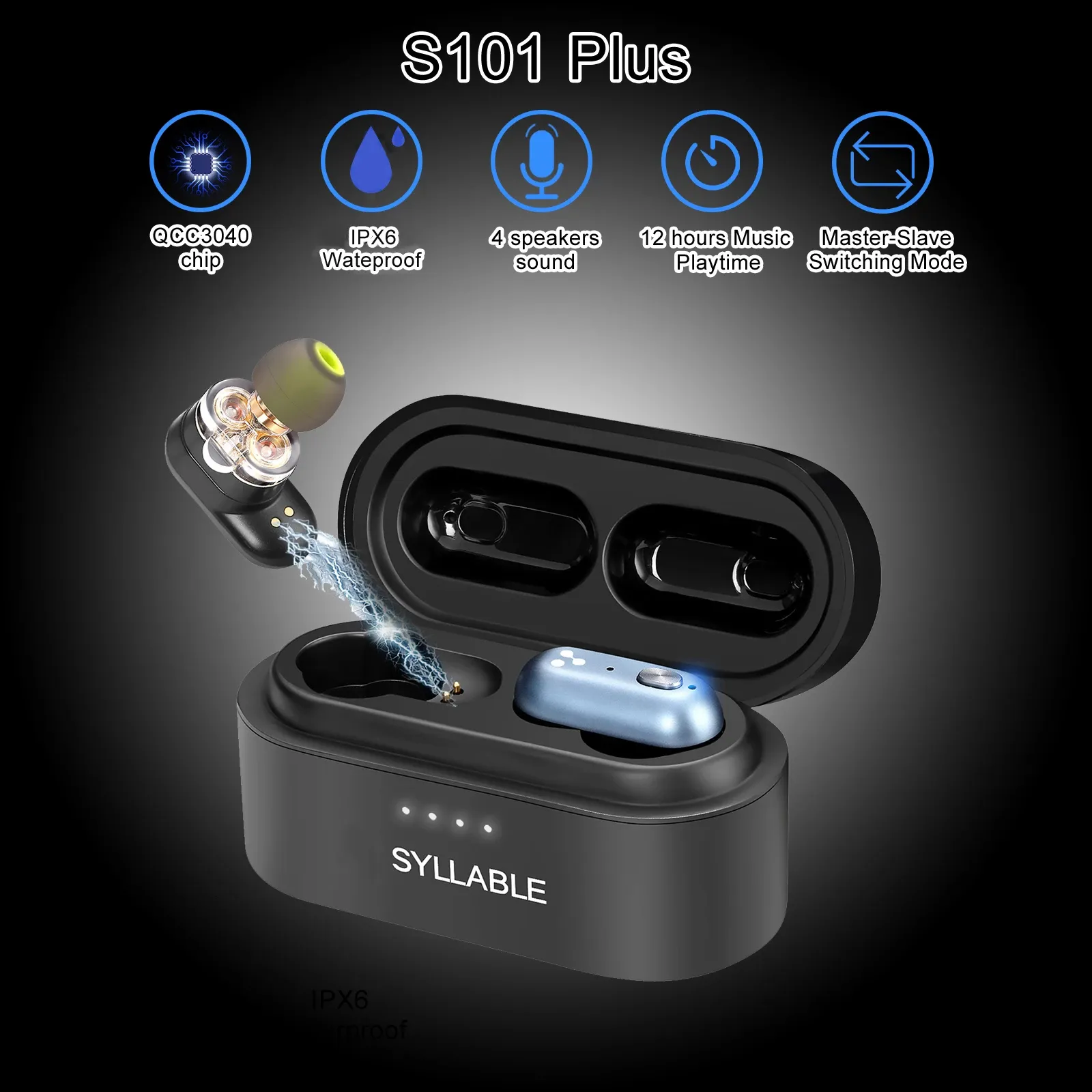 Aurberi cellulari Sillaba originale S101 Plus TWS di CHIP QCC3040 12 Ore True Wireless Earbuds Stereo Plus Auricolare 230731