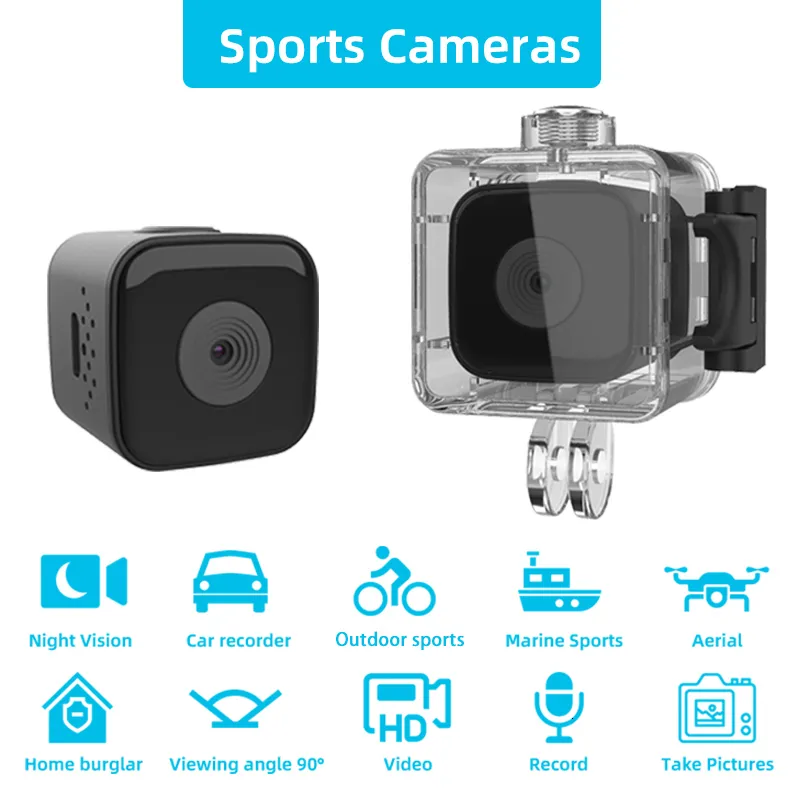 Save Big on Bulk Sports Action Waterproof Camera Weatherproof Cameras SQ28  Mini Sports Camera 1080P FHD Outdoor Waterproof Small Action Recorder