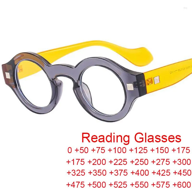 Sunglasses Fashion Retro Round Anti Blue Light Reading Glasses Women Office Computer Goggles Finished Small Frame Prescription Eyewear