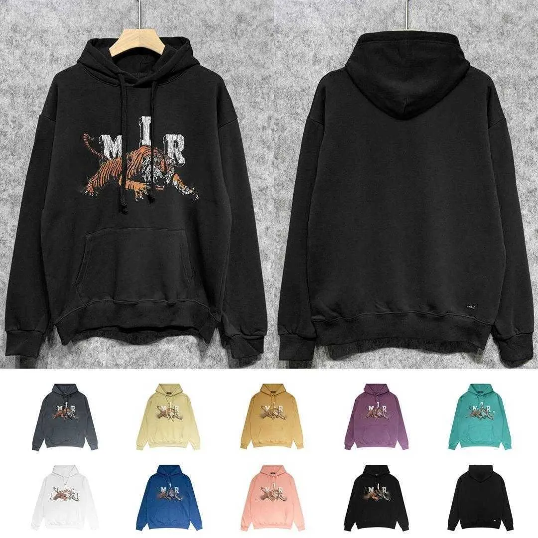 Mode Oversize Hoodies Männer Frauen Kapuzenpullover Ein 23SS Rimi Designer Hoodie Tiger Print Pullover Jacke Hip-Hop Sweatshirt