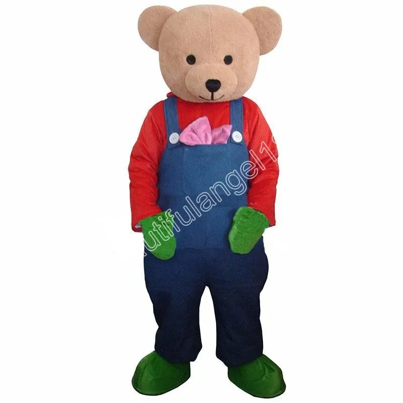 Cute Bear Mascot Costume Cartoon Postacie strój Suit Halloween Party Festival Festival Festival Fancy Festival dla mężczyzn