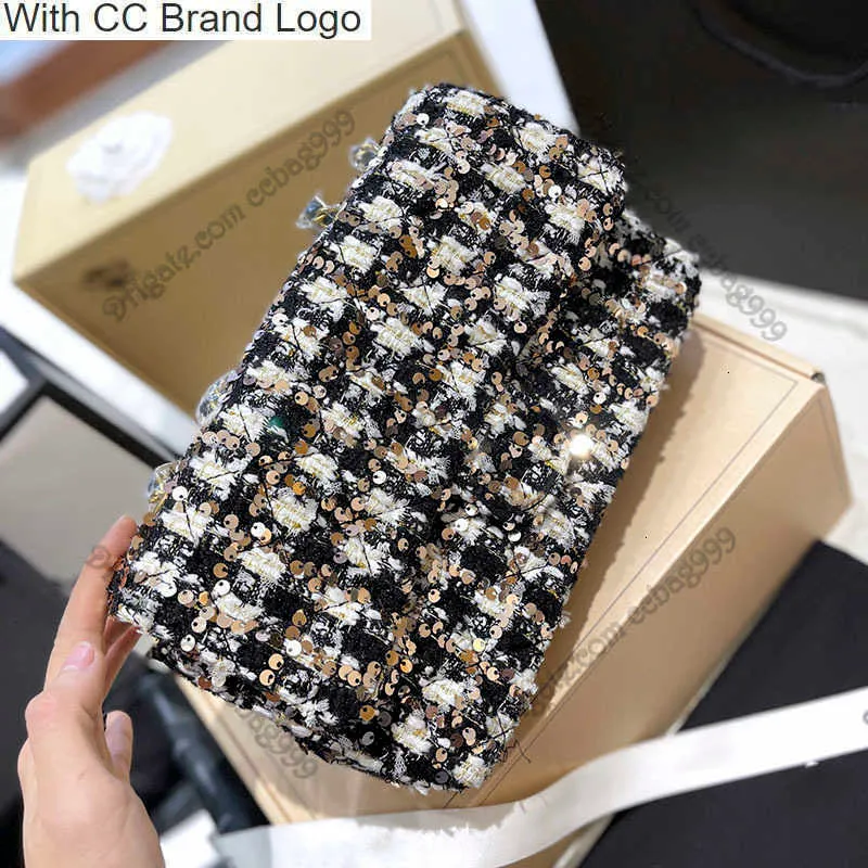 CC Body Cross Multicolor Tweed Braed Saco de corrente glitter lantejoula de lã peluda de lã de lã de lã de lã de lã de lã de luxo crossbody crossbody cutch odos clássico