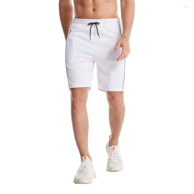 Mäns shorts män träning fitness knä längd andas jogger vit träning gym