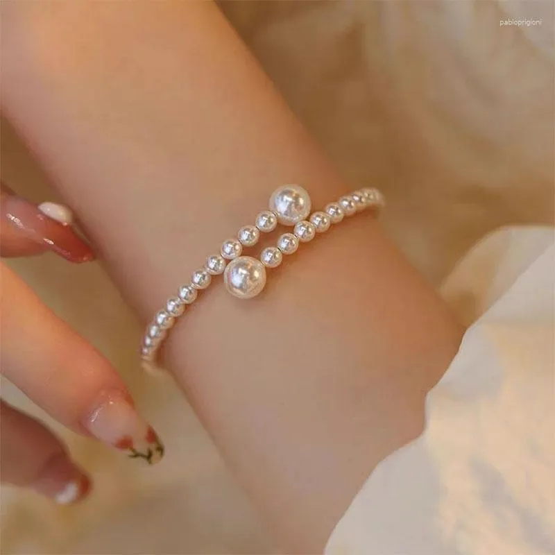 Link Armbänder Französisch Vintage Perle Armband Für Frauen Licht Mode Designer Einfache_voghion.com
