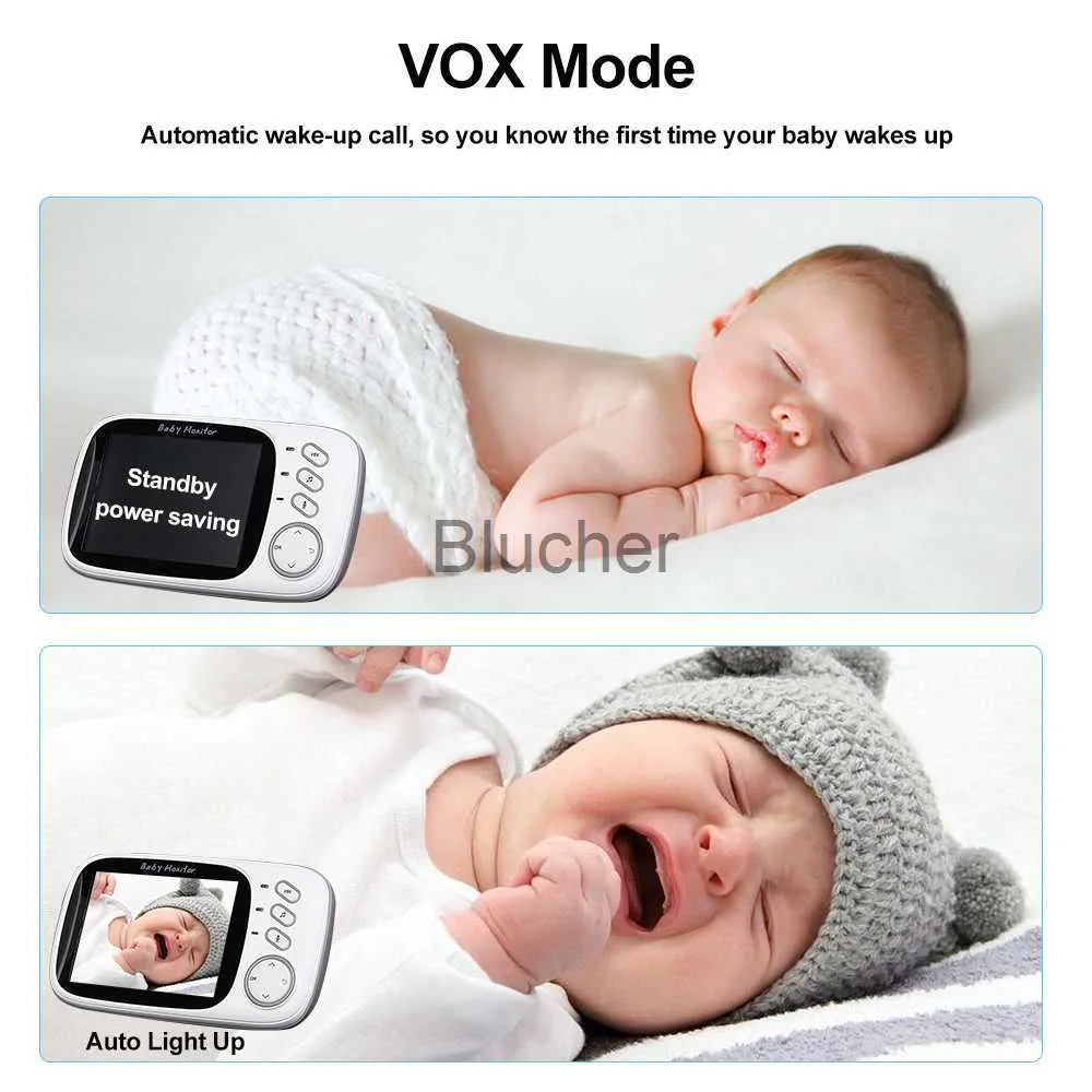 Moniteur bébé sans fil 4,3 pouces, interphone bidirectionn, affichage de  température, mode d'économie d'énergie