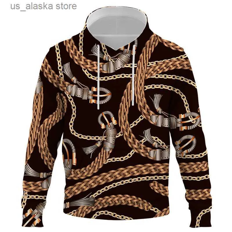 Men s Hoodies Sweatshirts Luxury gold chain pattern 3D Printed Hoodies Sweatshirt Men Women Harajuku Streetwear Hip Hop Hoodies Autumn Casual Pullover